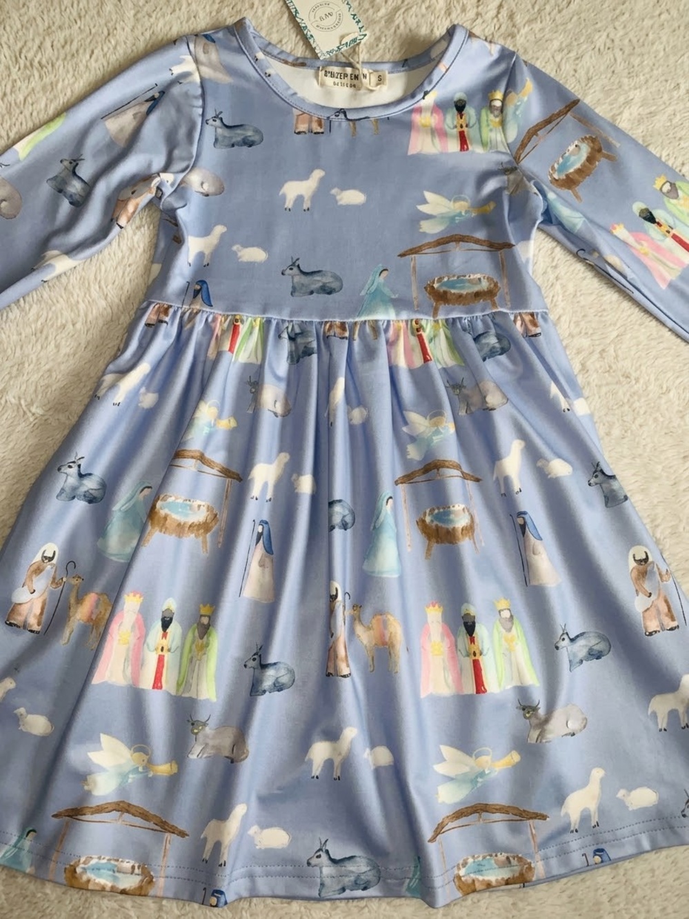 NWT Rylee Faith Christmas Nativity Dress 5 Light Blue Holiday
